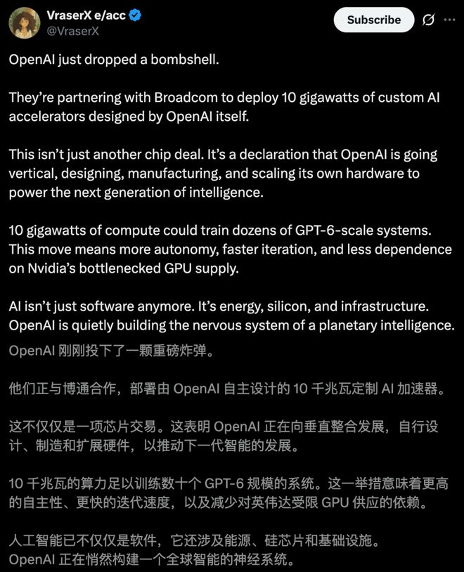 界「M1时刻」九个月杀到！联手博通三年10GWEVO真人平台OpenAI官宣自研首颗芯片AI(图5)